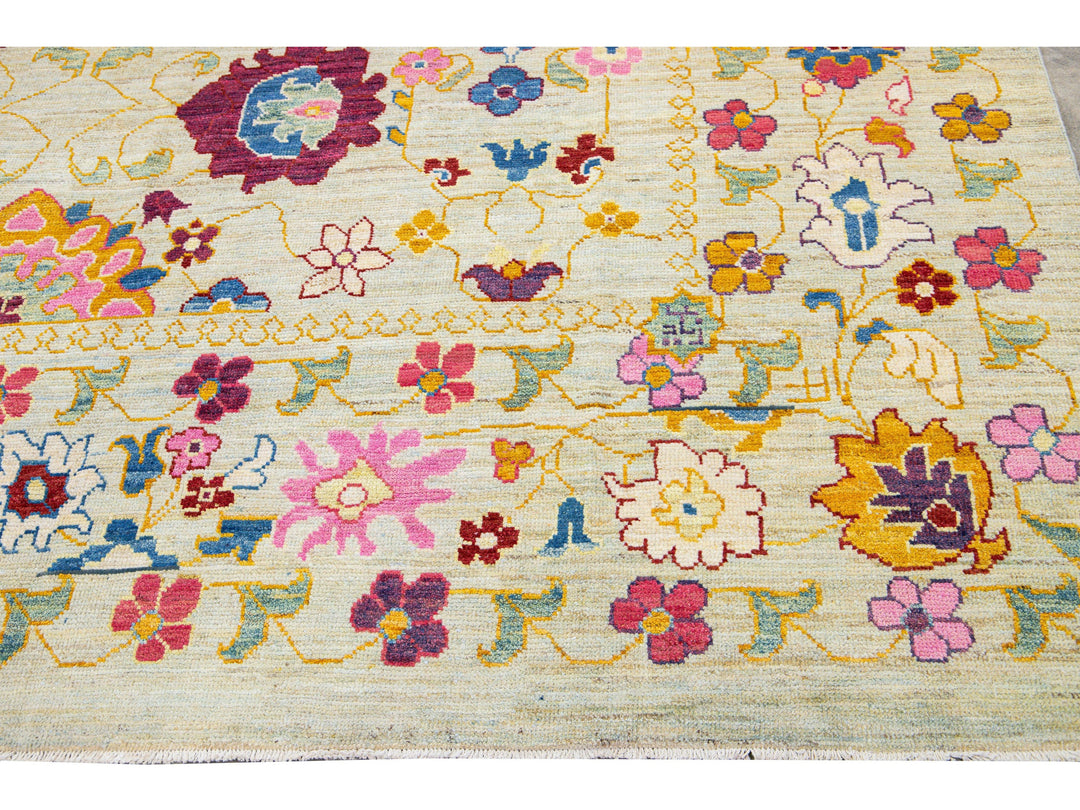 Modern Oushak Wool Rug 12 X 16