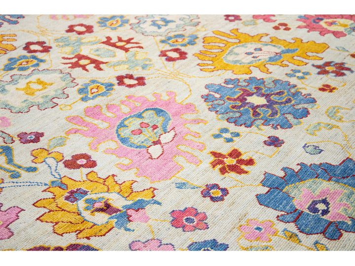 Modern Oushak Wool Rug 12 X 16