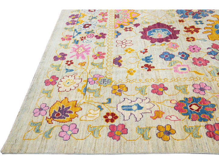 Modern Oushak Wool Rug 12 X 16