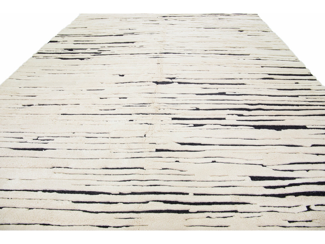 Modern Moroccan Wool Rug 12 X 15