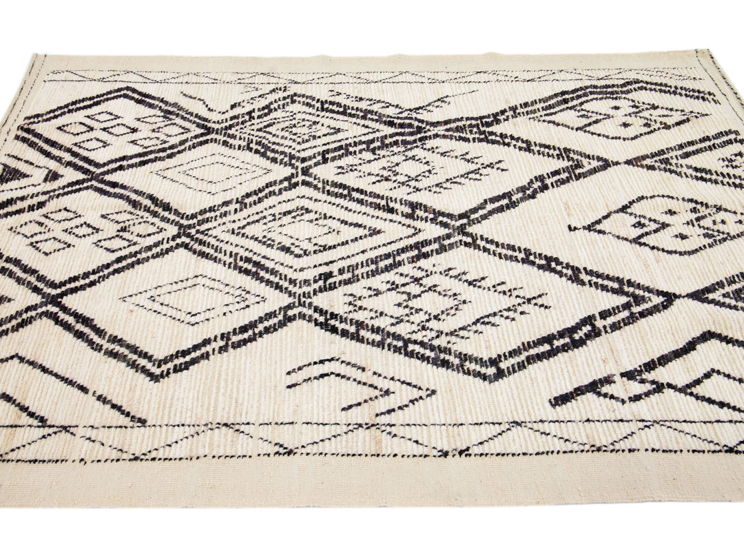 Modern Moroccan Wool Rug 5 X 7