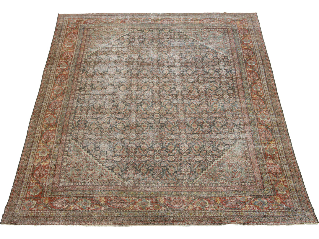 Antique Mahal Wool Rug 10 X 14