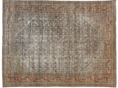 Antique Mahal Wool Rug 10 X 14