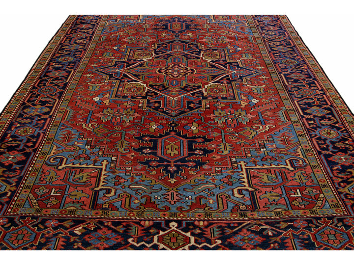 Antique Heriz Wool Rug 8 X 11
