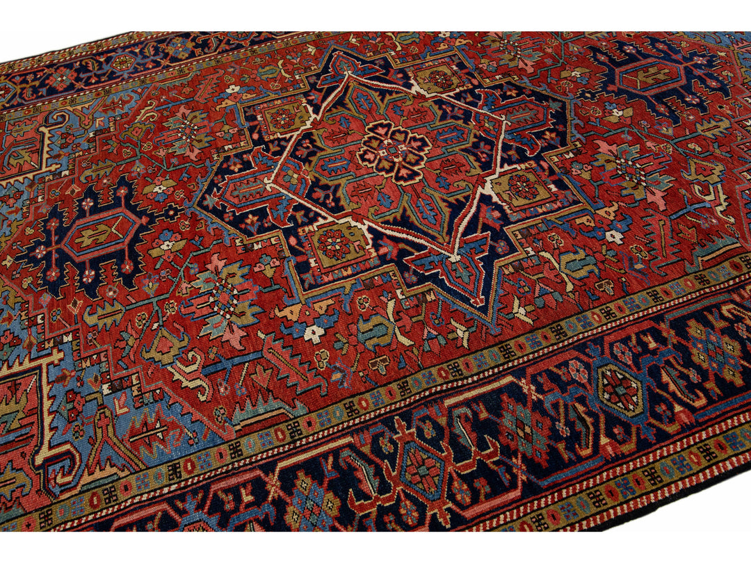 Antique Heriz Wool Rug 8 X 11