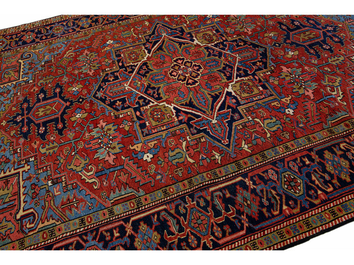 Antique Heriz Wool Rug 8 X 11