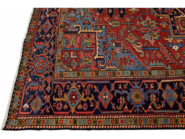 Antique Heriz Wool Rug 8 X 11