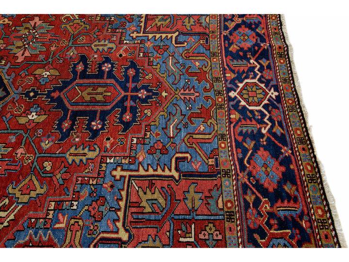 Antique Heriz Wool Rug 8 X 11