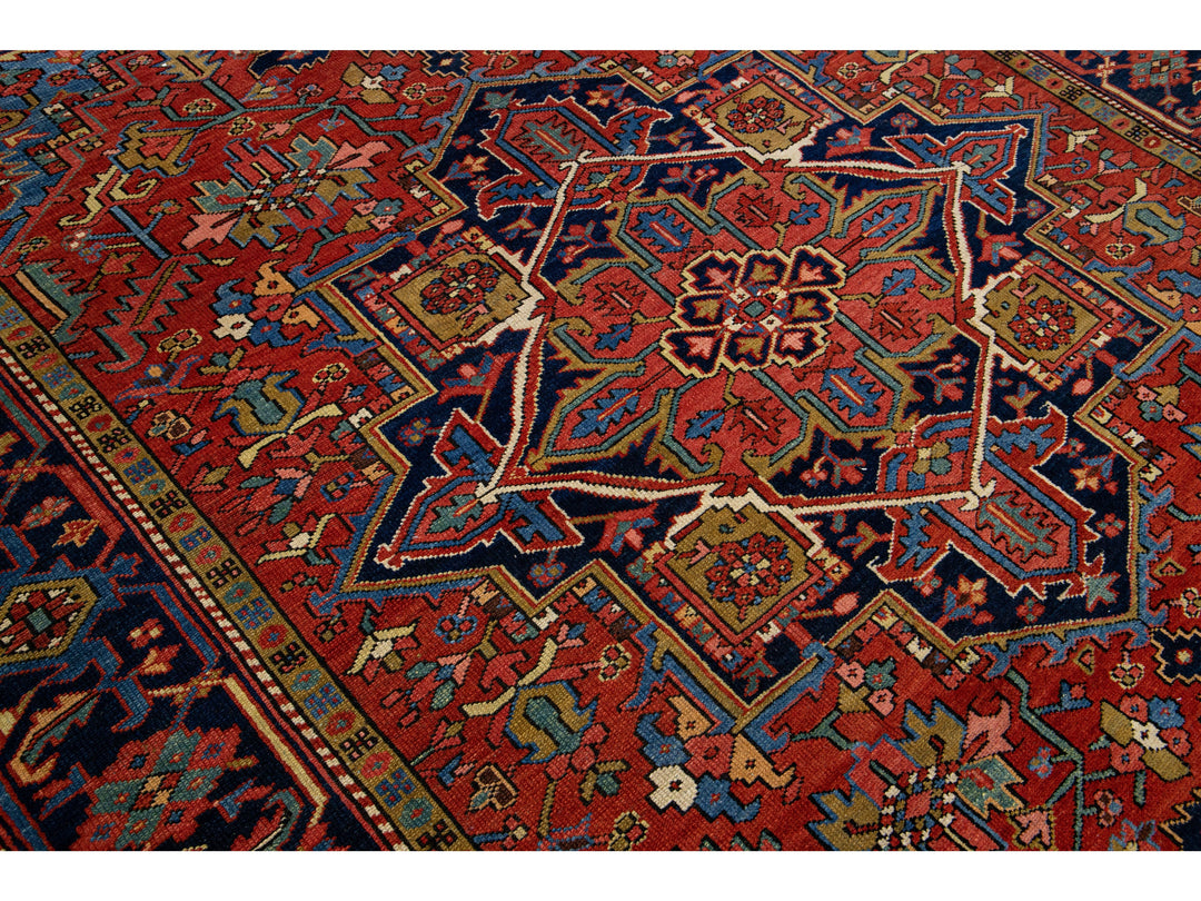 Antique Heriz Wool Rug 8 X 11