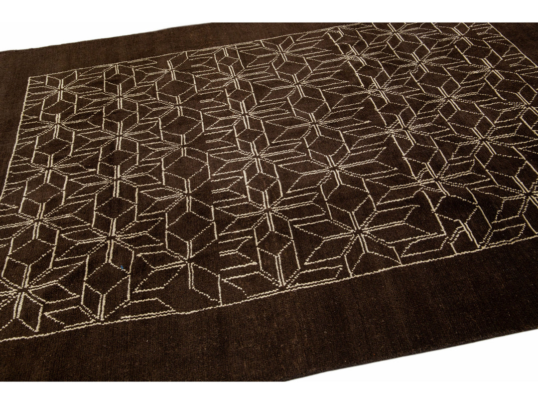 Modern Moroccan Wool Rug 7 X 9