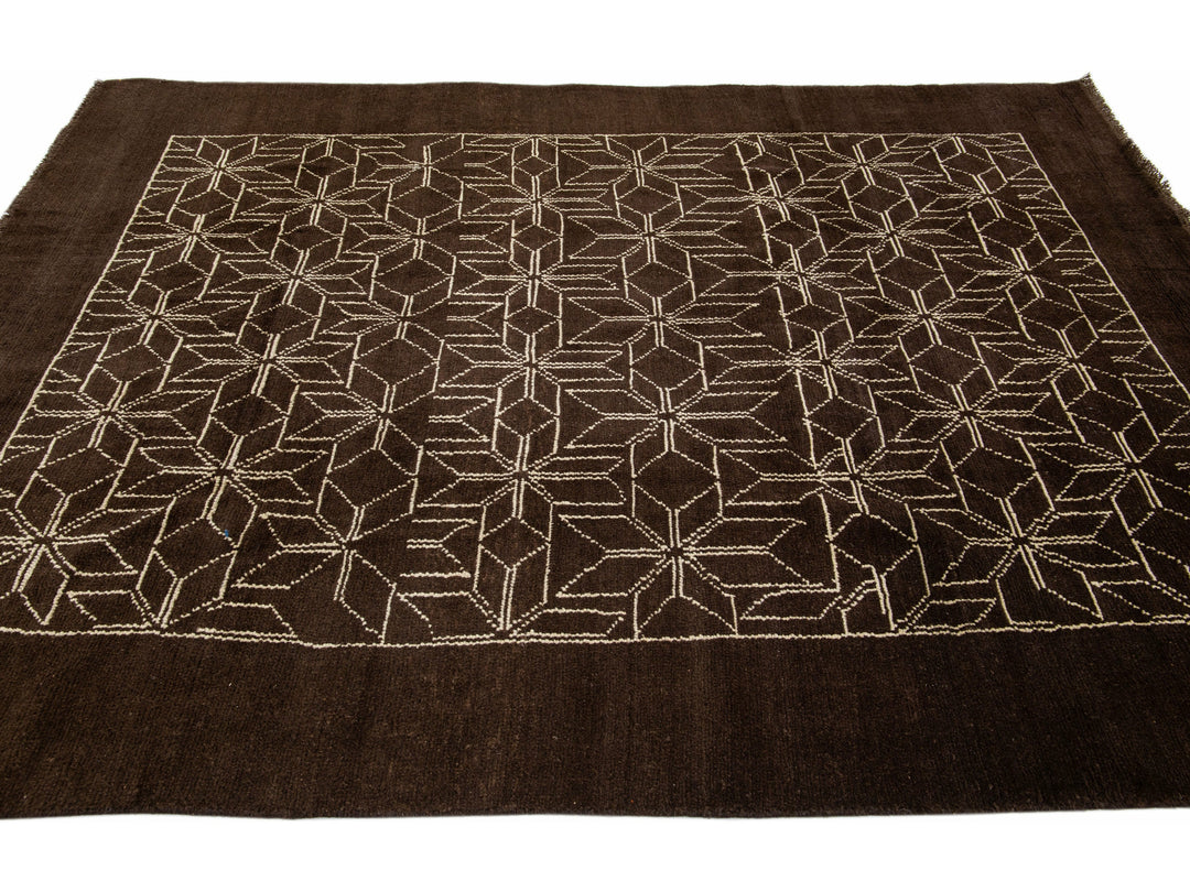 Modern Moroccan Wool Rug 7 X 9