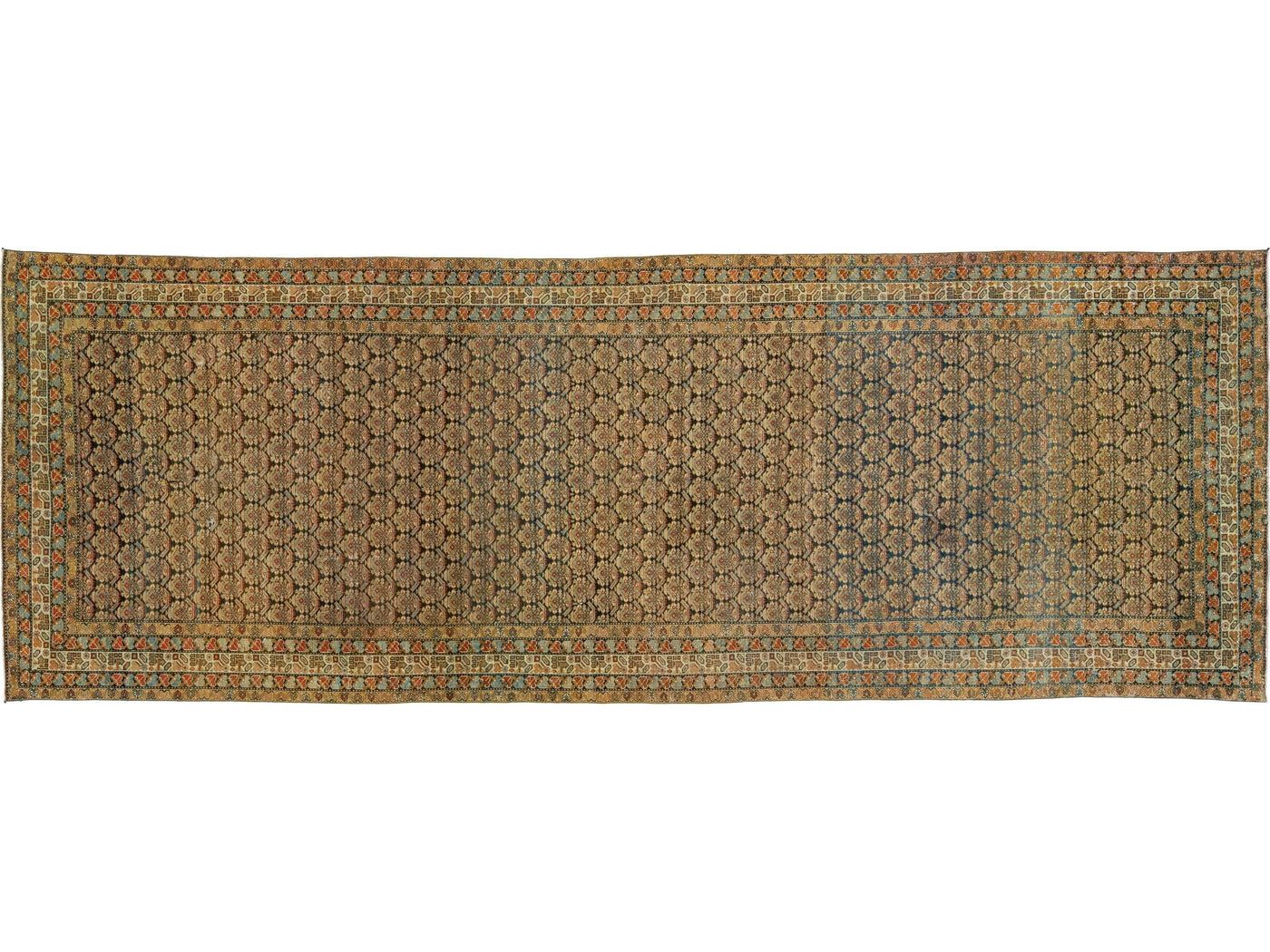 Antique Malayer Wool Runner 6 X 17