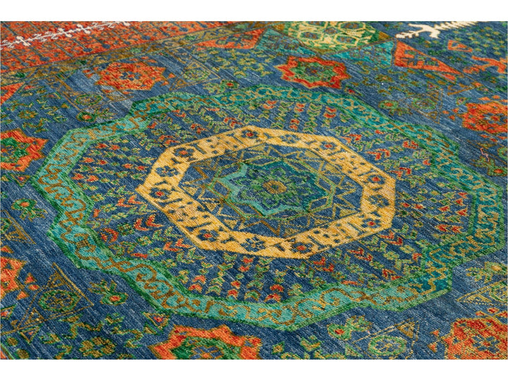 21st Century Modern Mamluk Wool Rug, 9' x 12'
