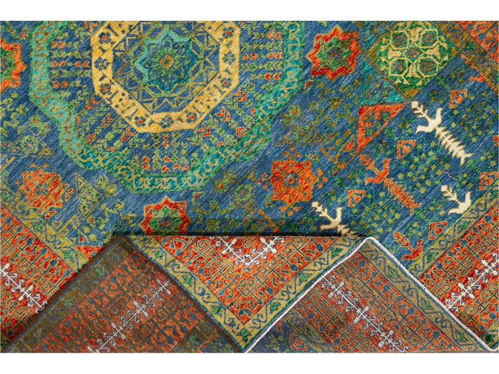 21st Century Modern Mamluk Wool Rug, 9' x 12'