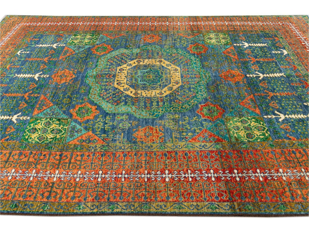 21st Century Modern Mamluk Wool Rug, 9' x 12'