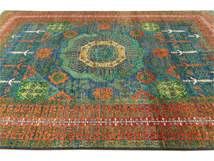 21st Century Modern Mamluk Wool Rug, 9' x 12'