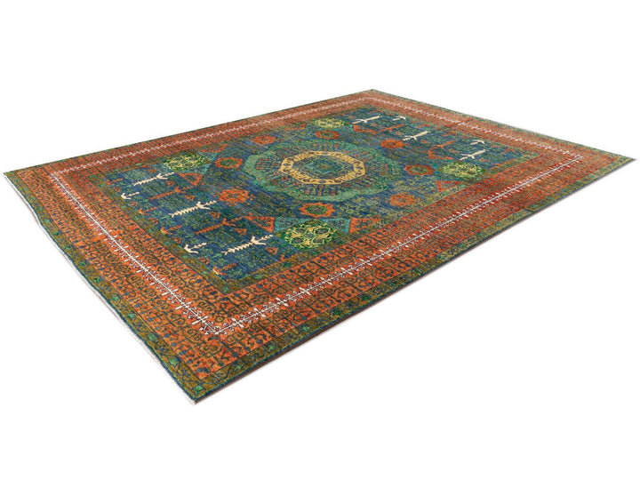 21st Century Modern Mamluk Wool Rug, 9' x 12'