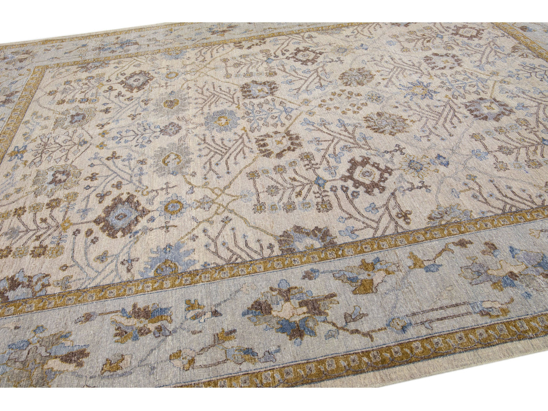 Modern Indian Wool Rug 10 X 14