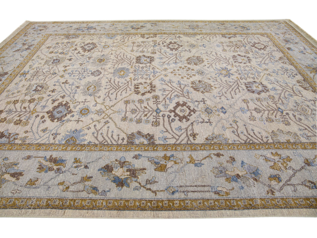 Modern Indian Wool Rug 10 X 14