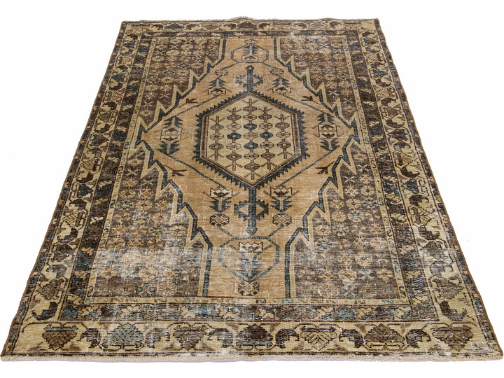 Vintage Distressed Wool Rug 4 X 6