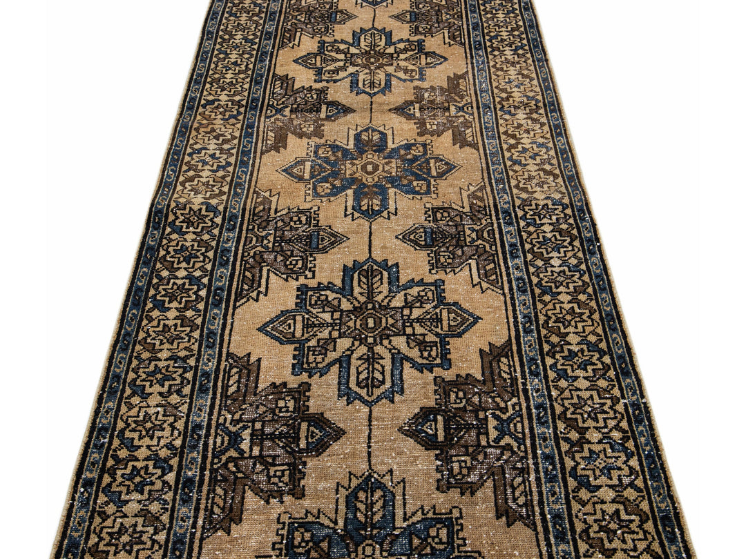 Vintage Distressed Wool Rug 4 X 13