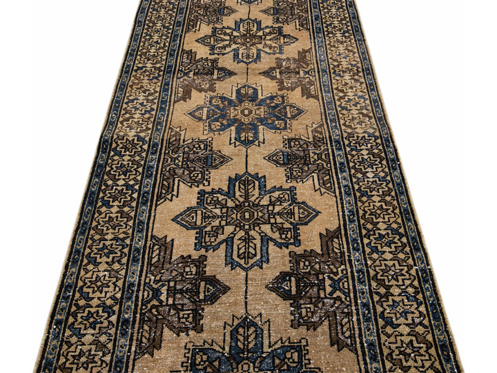 Vintage Distressed Wool Rug 4 X 13