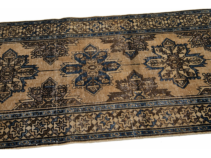 Vintage Distressed Wool Rug 4 X 13