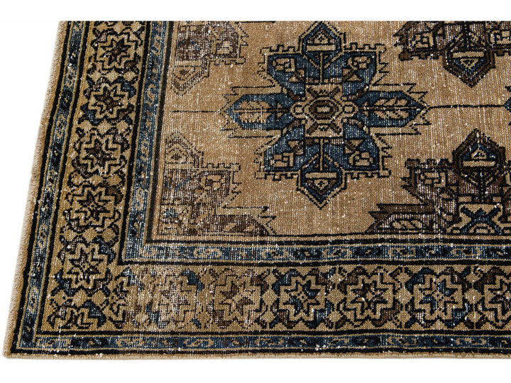 Vintage Distressed Wool Rug 4 X 13
