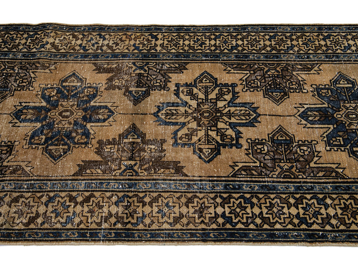 Vintage Distressed Wool Rug 4 X 13