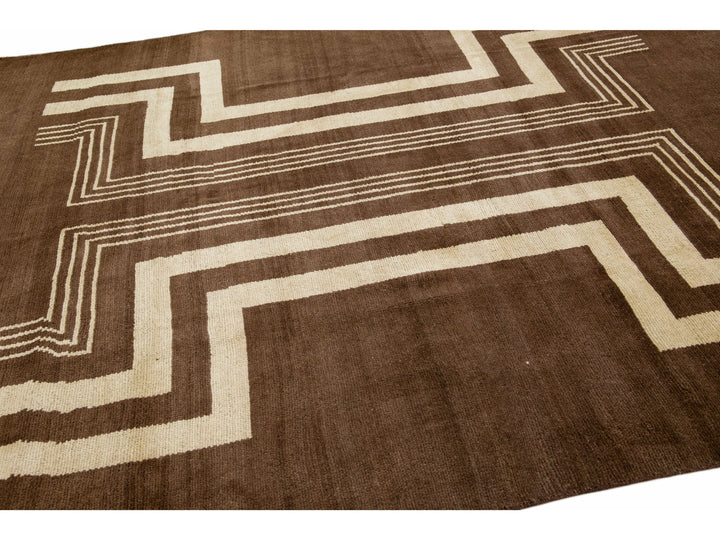 Modern Art Deco  Wool Rug 7 X 9