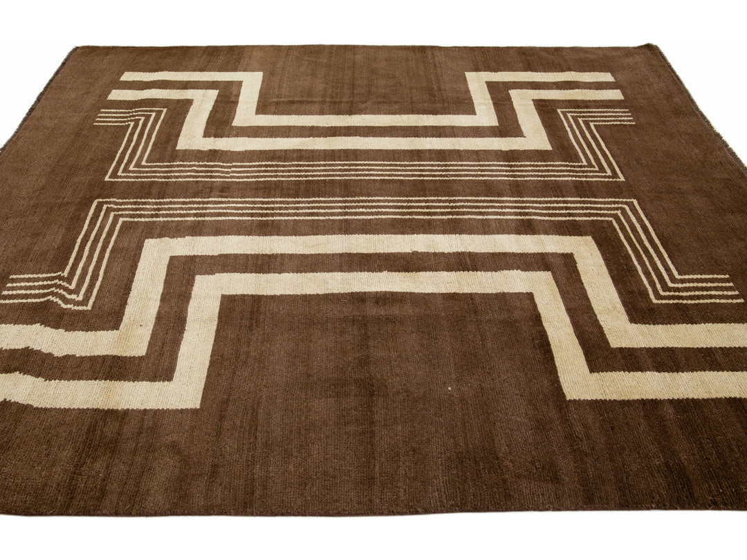 Modern Art Deco  Wool Rug 7 X 9
