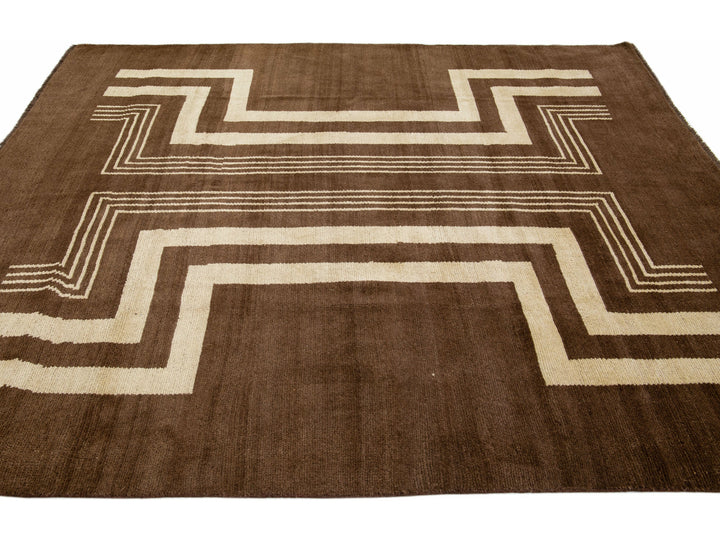 Modern Art Deco  Wool Rug 7 X 9
