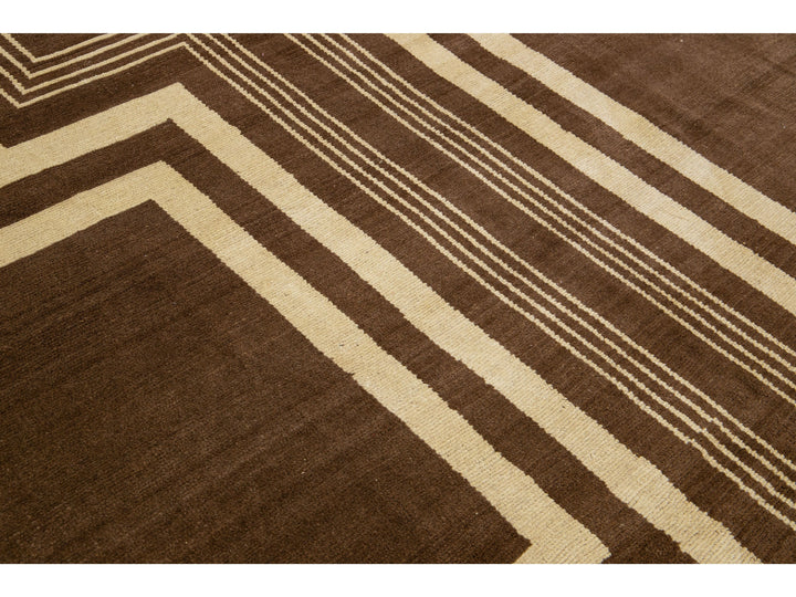 Modern Art Deco  Wool Rug 7 X 9