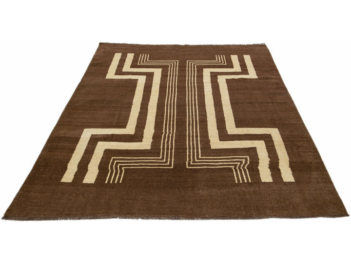Modern Art Deco  Wool Rug 7 X 9
