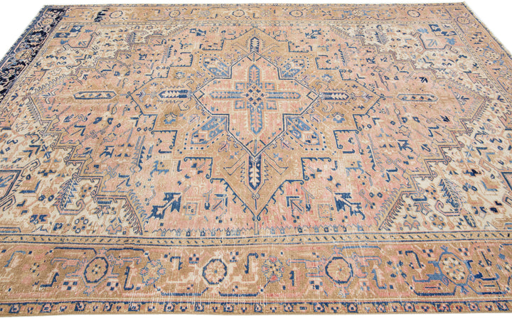 Antique Persian Heriz Wool Rug 8 X 10