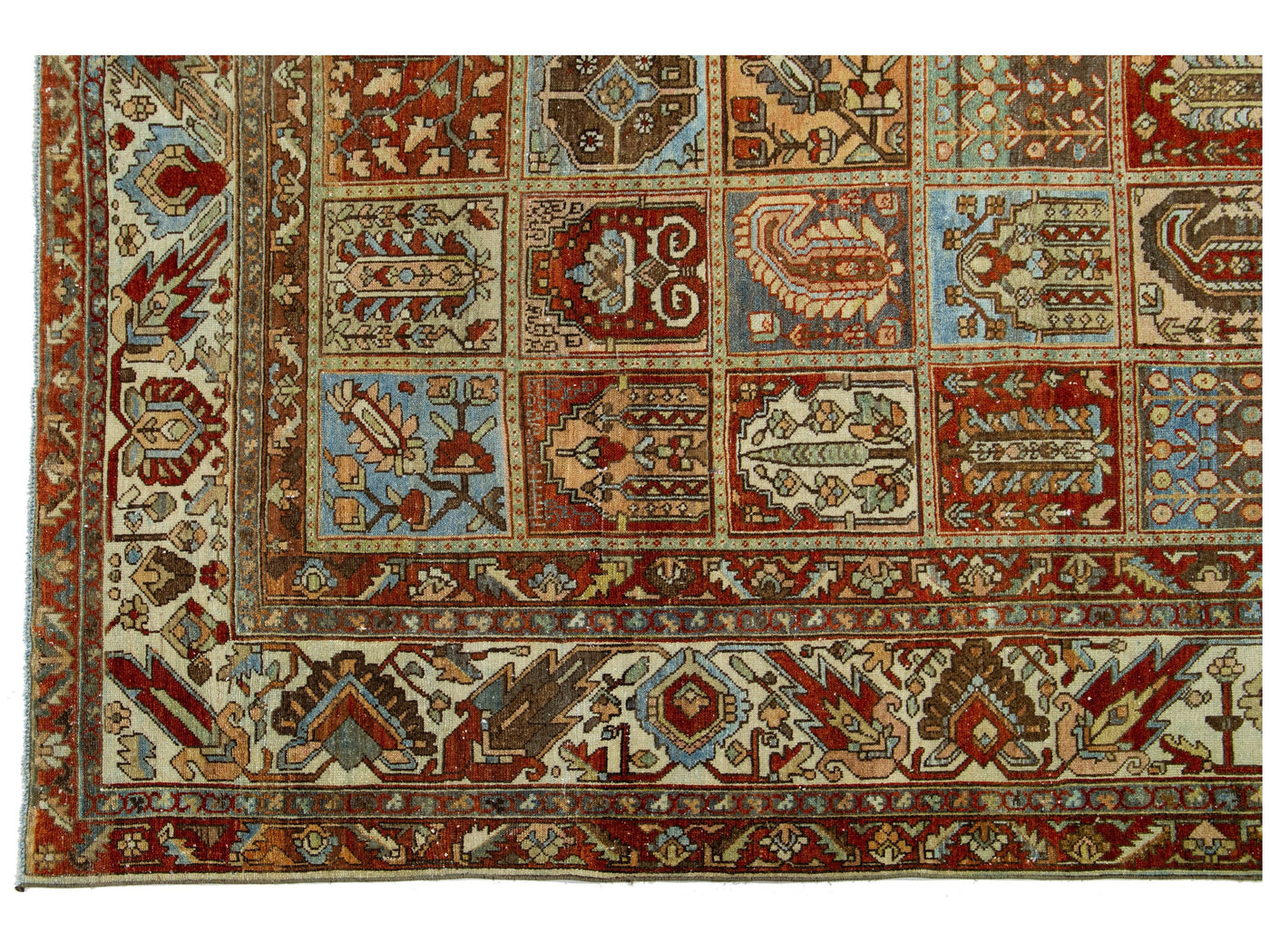 Antique Bakhtiari Wool Rug 11 X 13