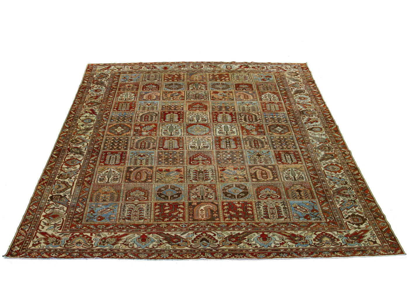 Antique Bakhtiari Wool Rug 11 X 13