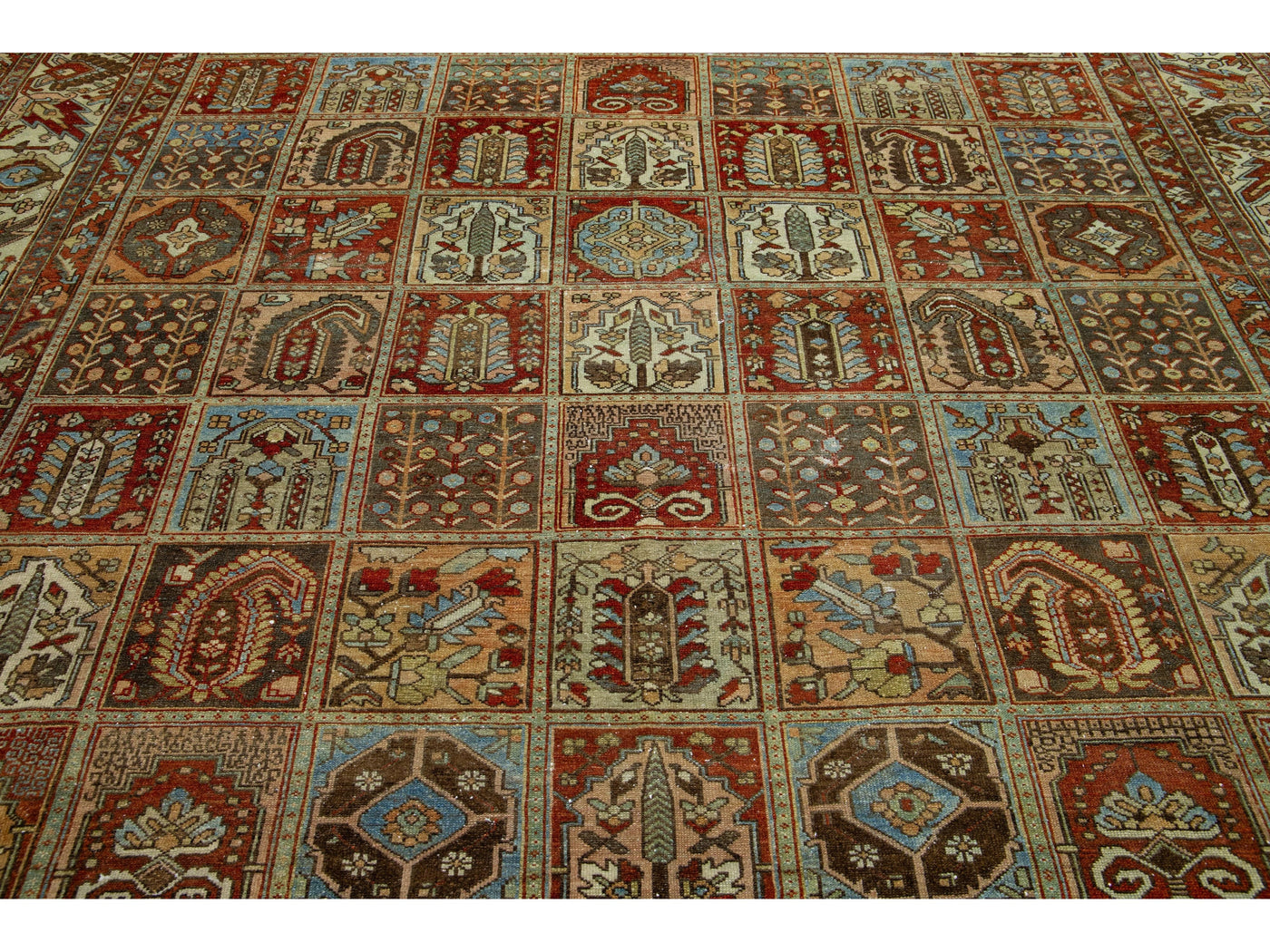 Antique Bakhtiari Wool Rug 11 X 13