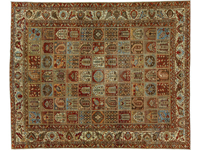 Antique Bakhtiari Wool Rug 11 X 13