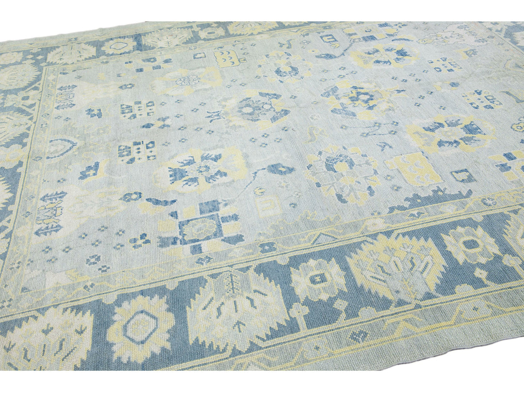 Modern Oushak Wool Rug 9 X 12
