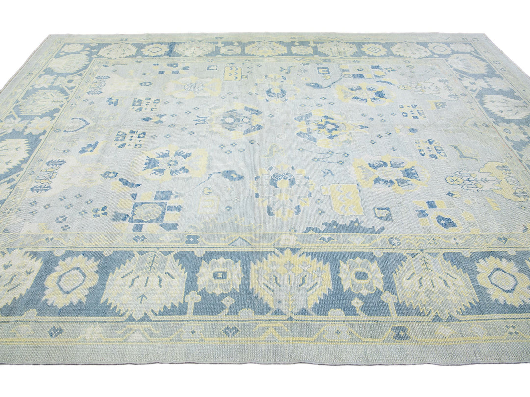 Modern Oushak Wool Rug 9 X 12
