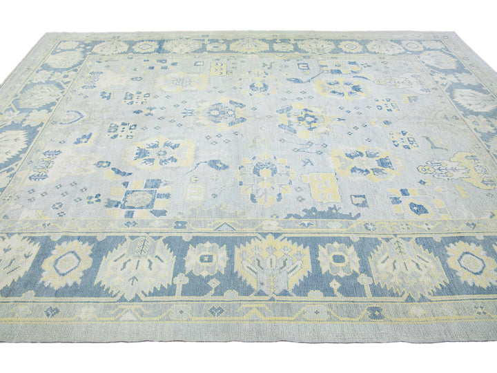 Modern Oushak Wool Rug 9 X 12