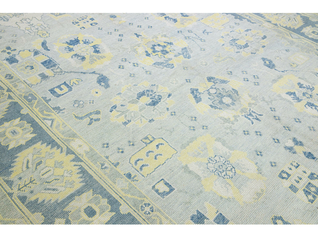 Modern Oushak Wool Rug 9 X 12