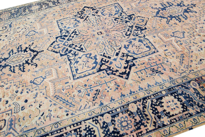 Antique Heriz Persian Wool Rug 9 X 12