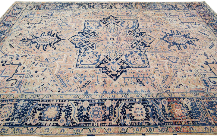 Antique Heriz Persian Wool Rug 9 X 12