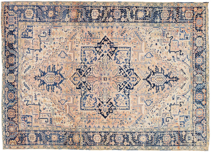 Antique Heriz Persian Wool Rug 9 X 12