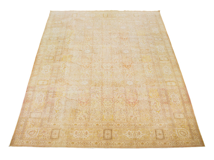 Antique Tabriz Wool Rug 13 X 20