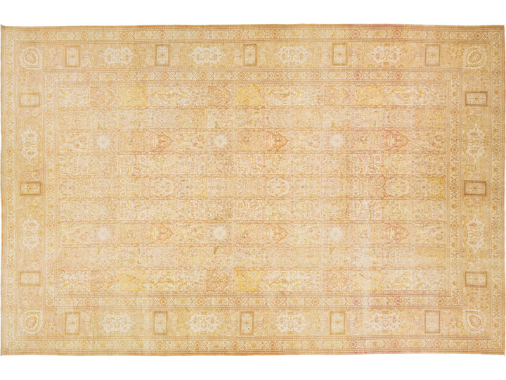 Antique Tabriz Wool Rug 13 X 20