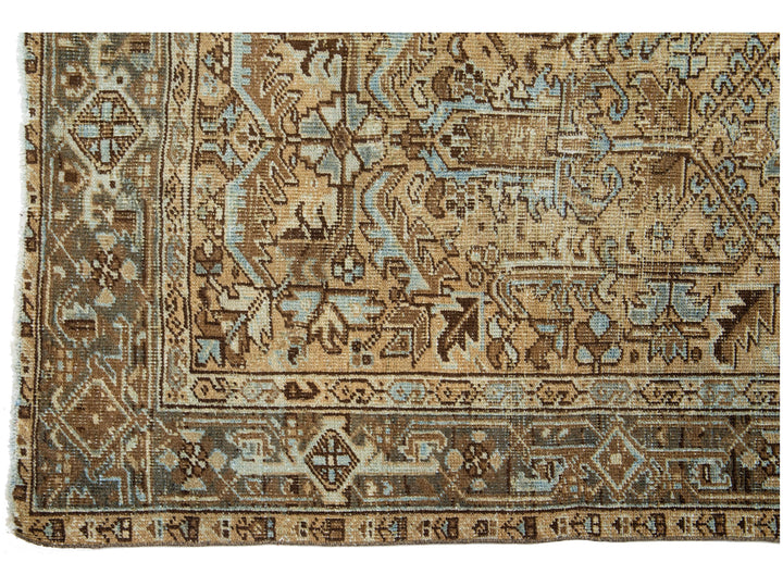 Antique Heriz Wool Runner 4 X 10
