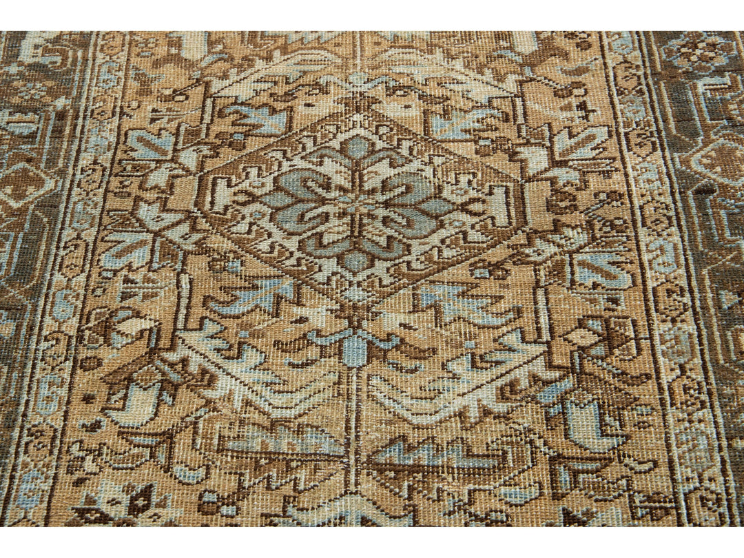 Antique Heriz Wool Runner 4 X 10